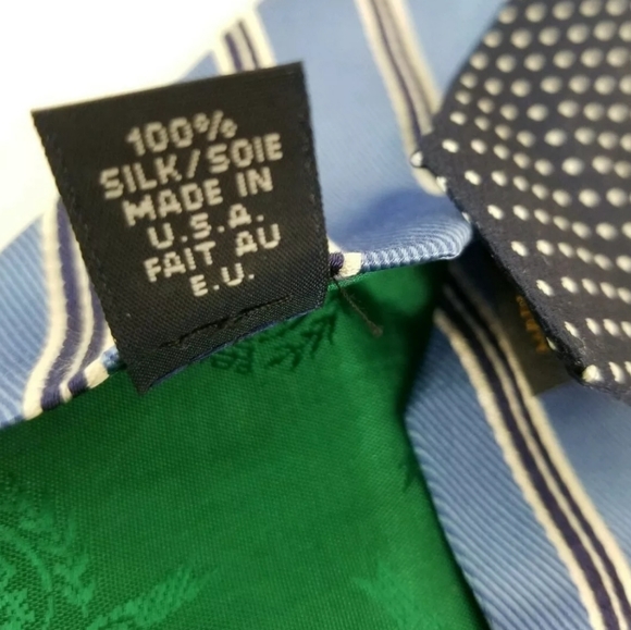 Tommy Hilfiger 100% Silk Tie Blue Diagonal Stripes - Picture 9 of 9